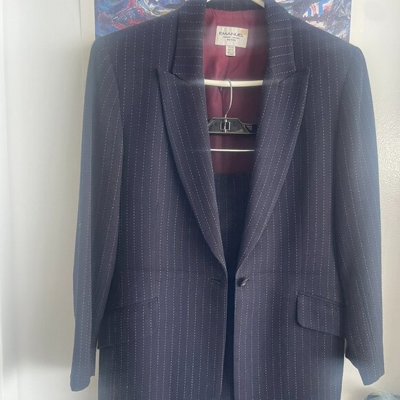 Emanuel Ungaro Other - Emanuel Ungaro Navy Pinstripe Light Wool Suit